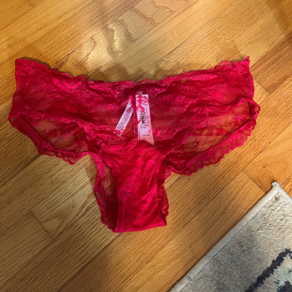 NWT xxl Victoria's Secret Red Lace Panties high leg cheeky